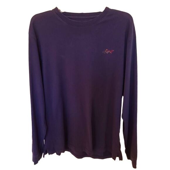 Greg Norman Mens Long Sleeve Navy Blue Cotton T Shirt - Picture 1 of 11
